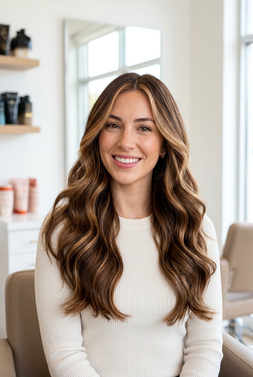 Chestnut Caramel Ribbons With Money Piece - 20 chestnut caramel ribbons hair - 20 chestnut caramel ribbons hair