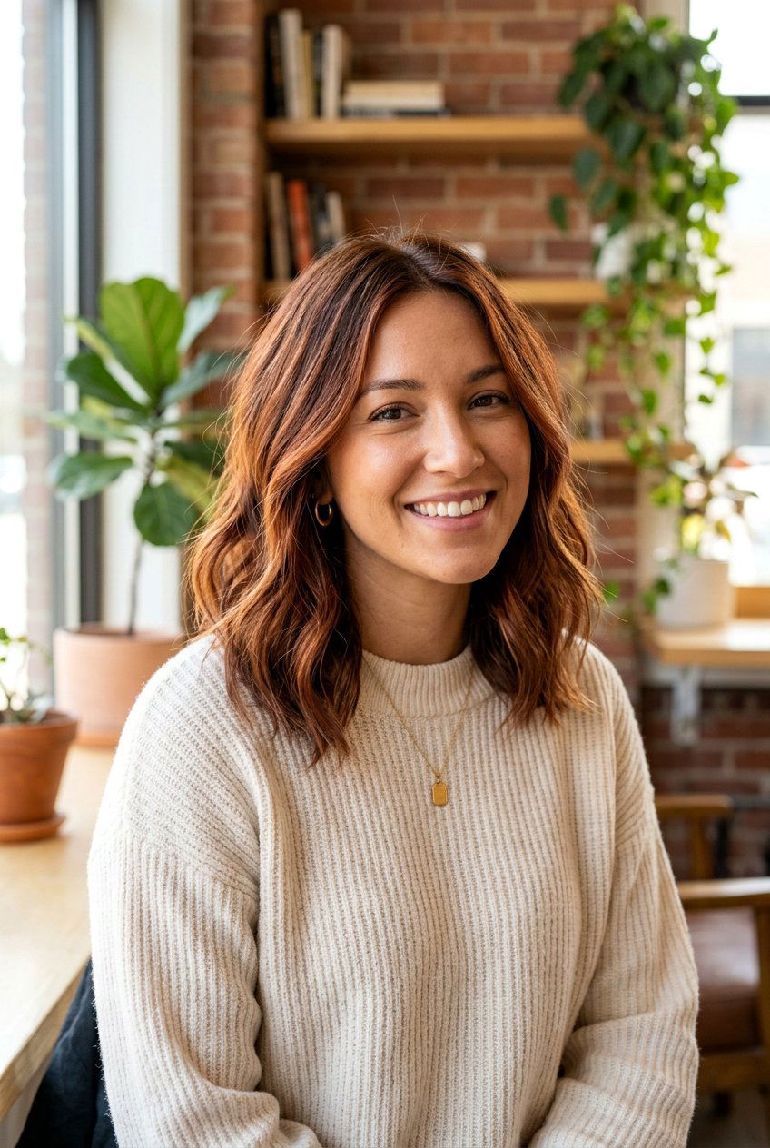 Chestnut Copper Balayage Lob Haircut - 20 chestnut copper balayage - 20 chestnut copper balayage