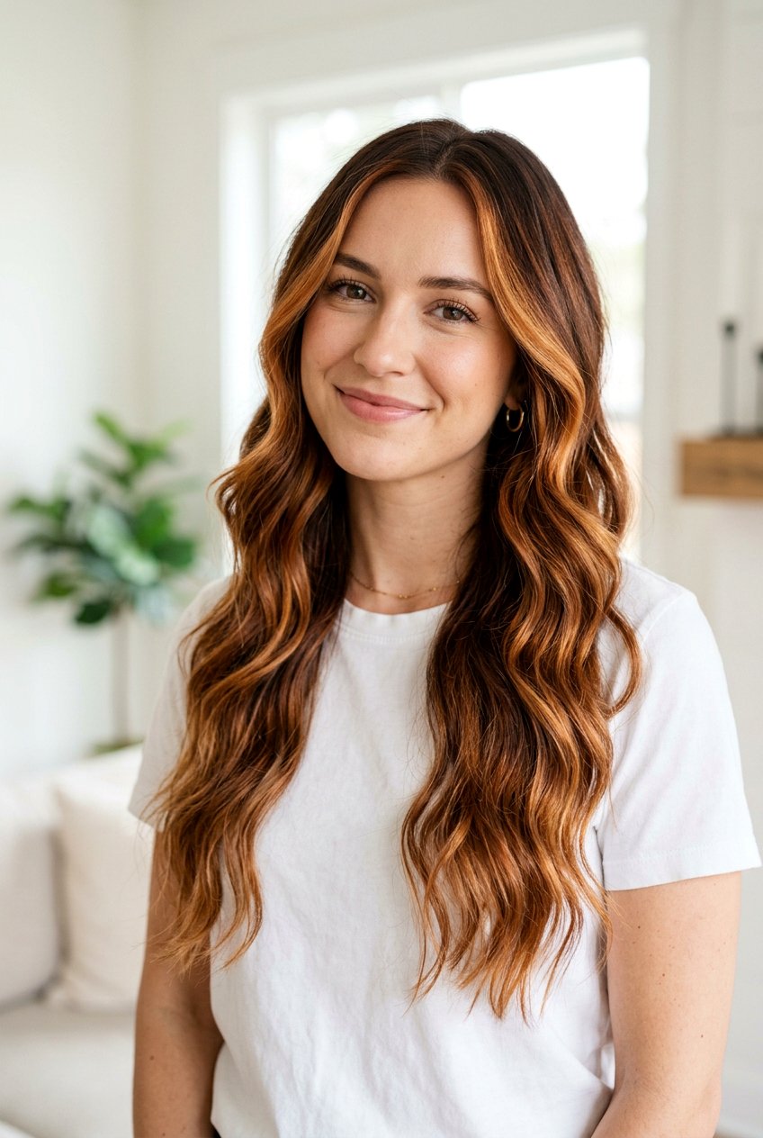 Chestnut Copper Balayage With Face Framing - 20 chestnut copper balayage - 20 chestnut copper balayage