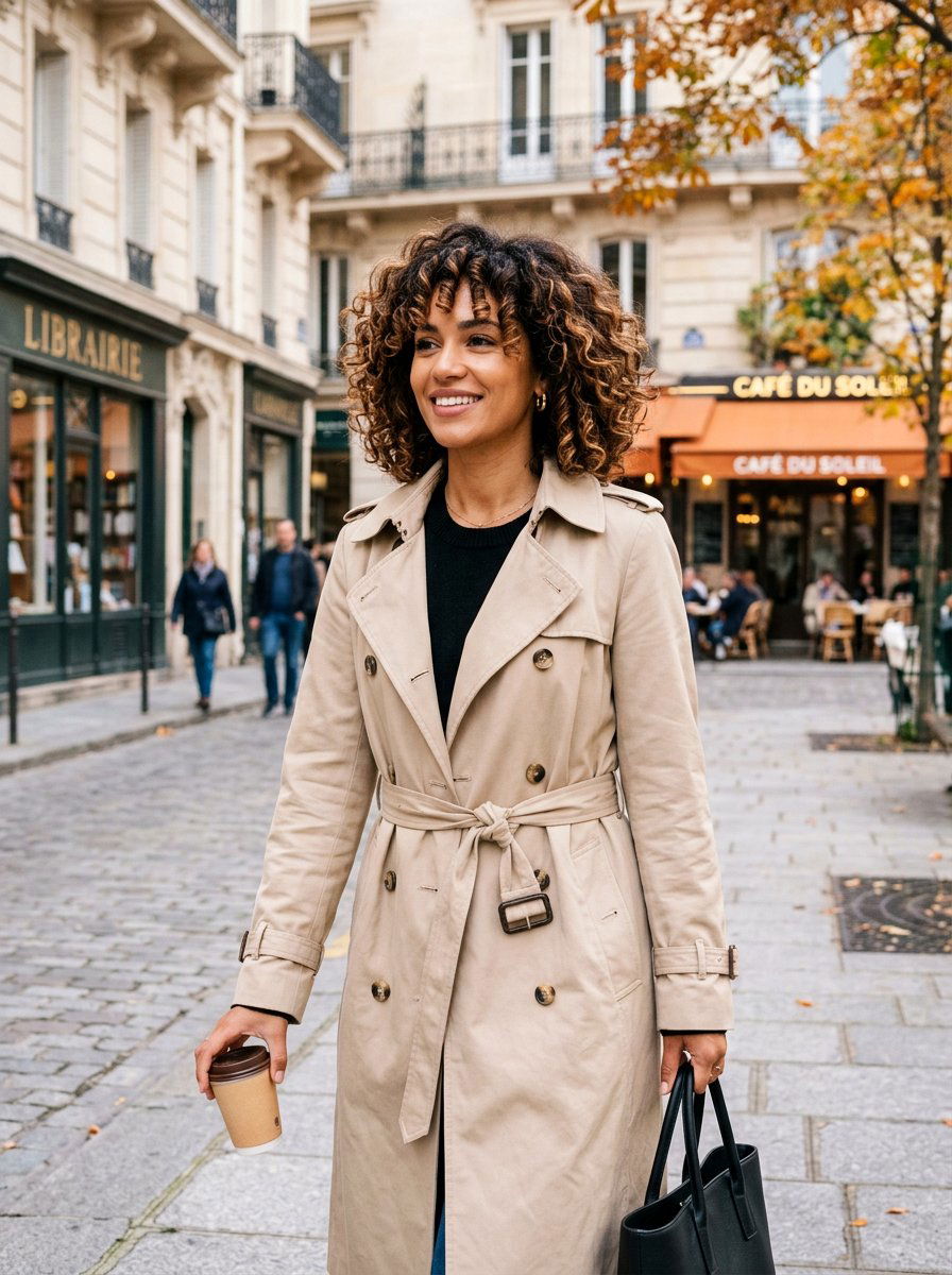 Chestnut Dimensional Balayage French Curly Bob - 20 dimensional balayage for curly bob - 20 dimensional balayage for curly bob