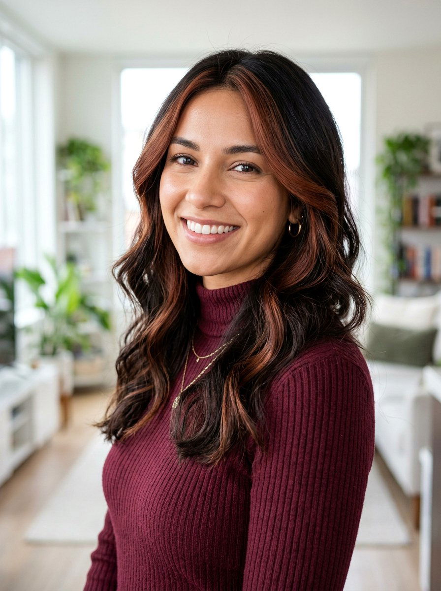 Chestnut Money Piece - 20 subtle money piece for mature women - 20 subtle money piece for mature women