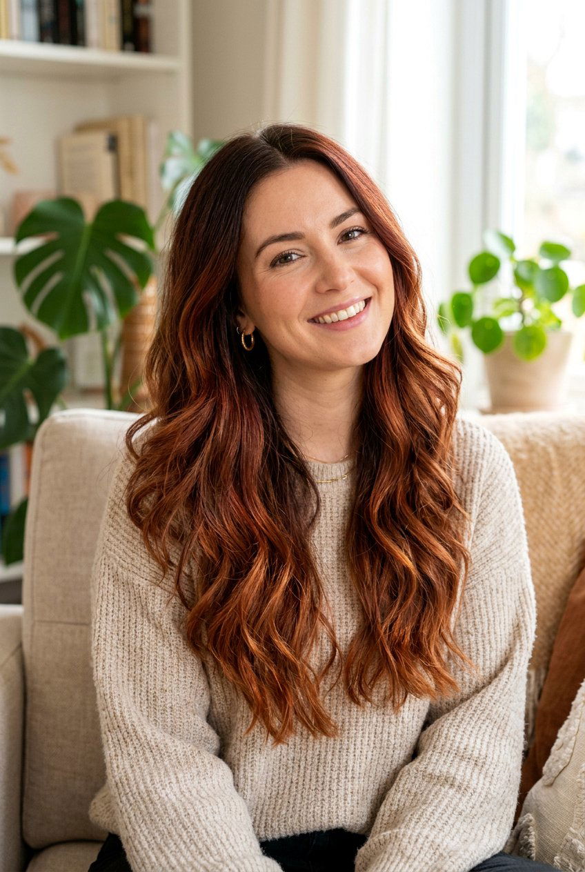 Chestnut Red Balayage On Brown Hair - 20 chestnut red hair color - 20 chestnut red hair color