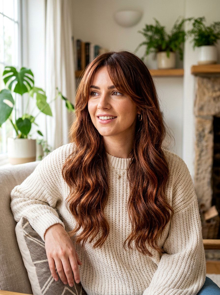 Chestnut Red Brown Balayage With Face Framing - 20 rich red brown balayage - 20 rich red brown balayage