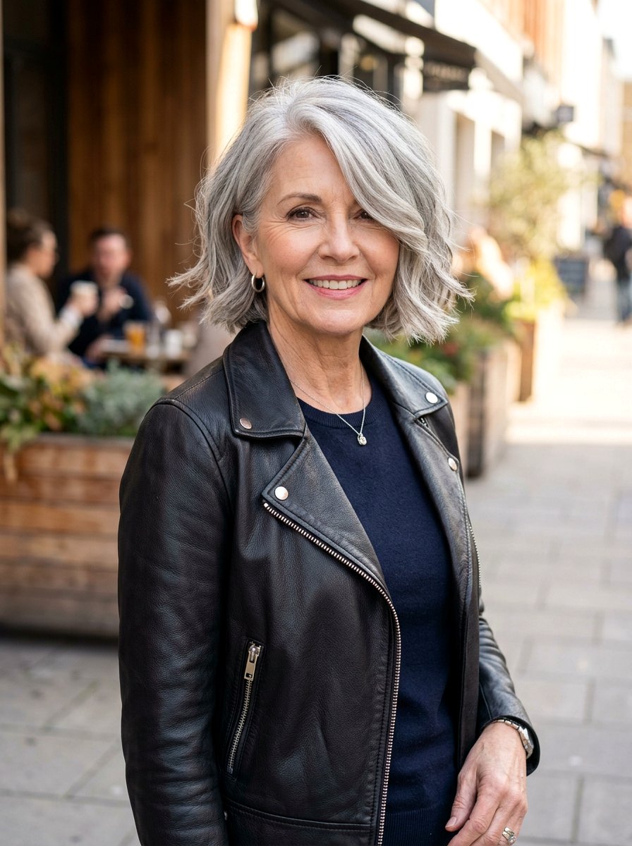 Chic Textured Side Parted Bob - 20 side parted bob for older women - 20 side parted bob for older women