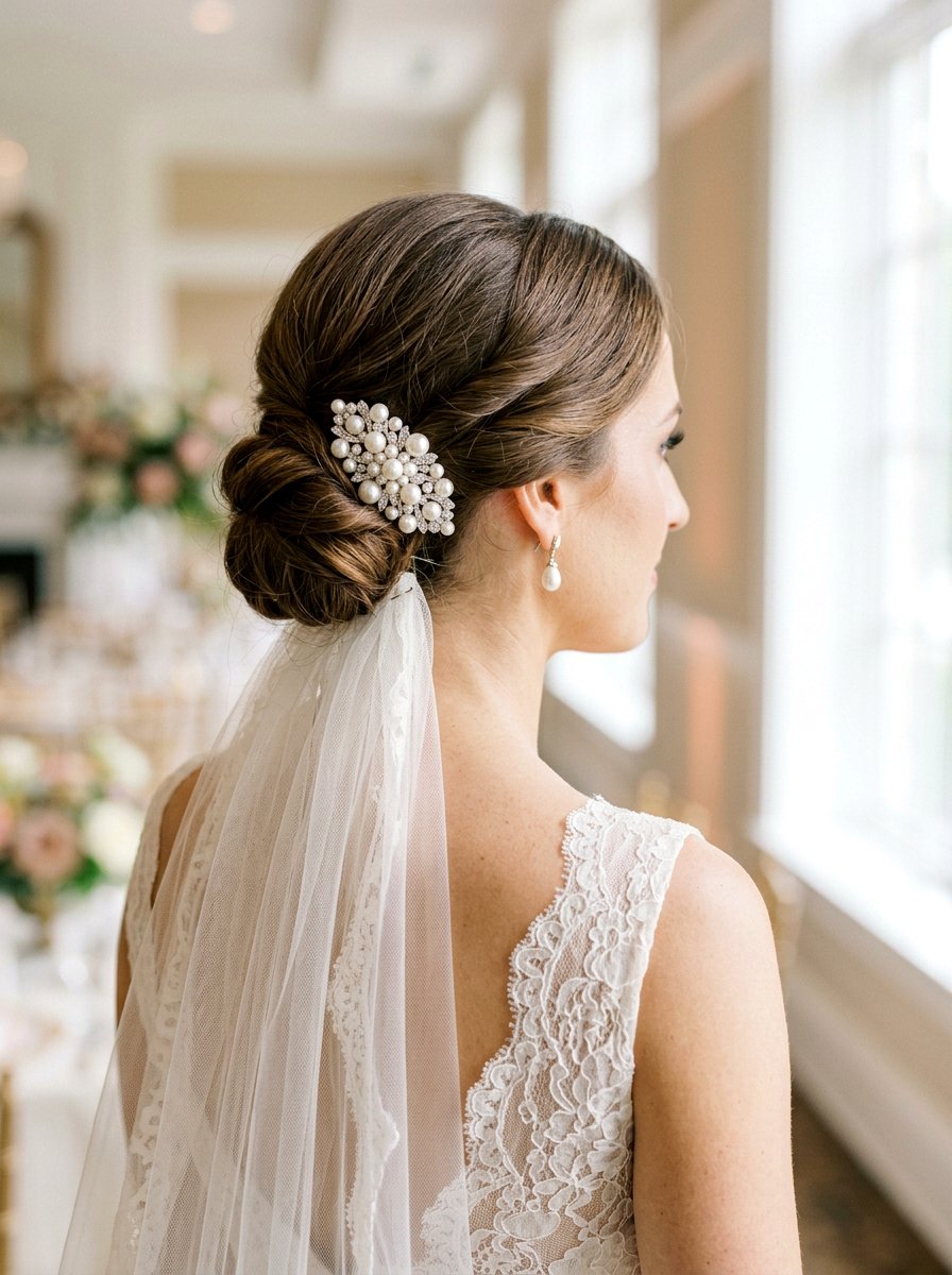 Chignon Pearl Clips - 20 wedding hairstyles with pearl clips - 20 wedding hairstyles with pearl clips