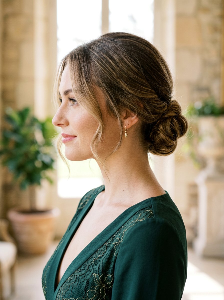 Chignon With Face Framing Pieces - 20 simple hairstyle for wedding shower - 20 simple hairstyle for wedding shower
