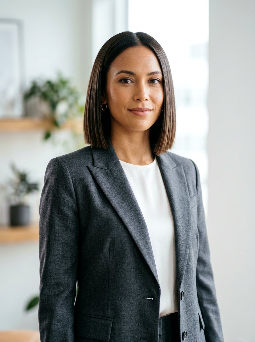 Chin Length Blunt Bob - 20 flattering haircut for rectangle face women - 20 flattering haircut for rectangle face women