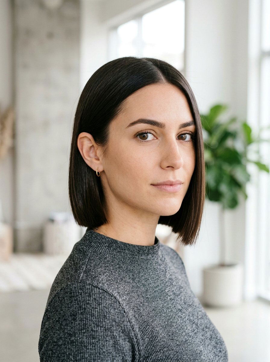 Chin Length Blunt Bob Straight Haircut - 20 straight haircut with blunt ends - 20 straight haircut with blunt ends
