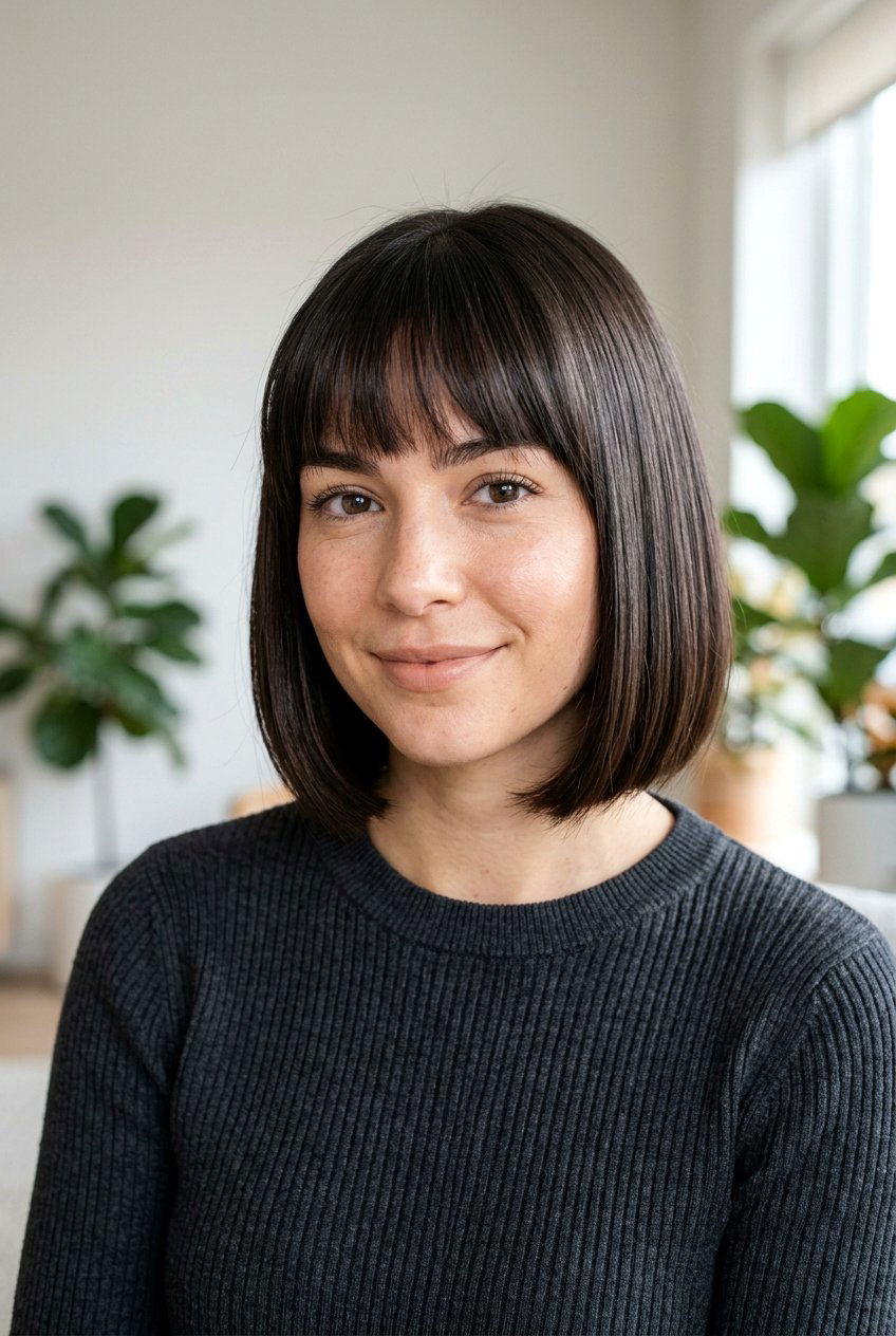 Chin Length Blunt Bob With Bangs - 20 short blunt bob with bangs - 20 short blunt bob with bangs