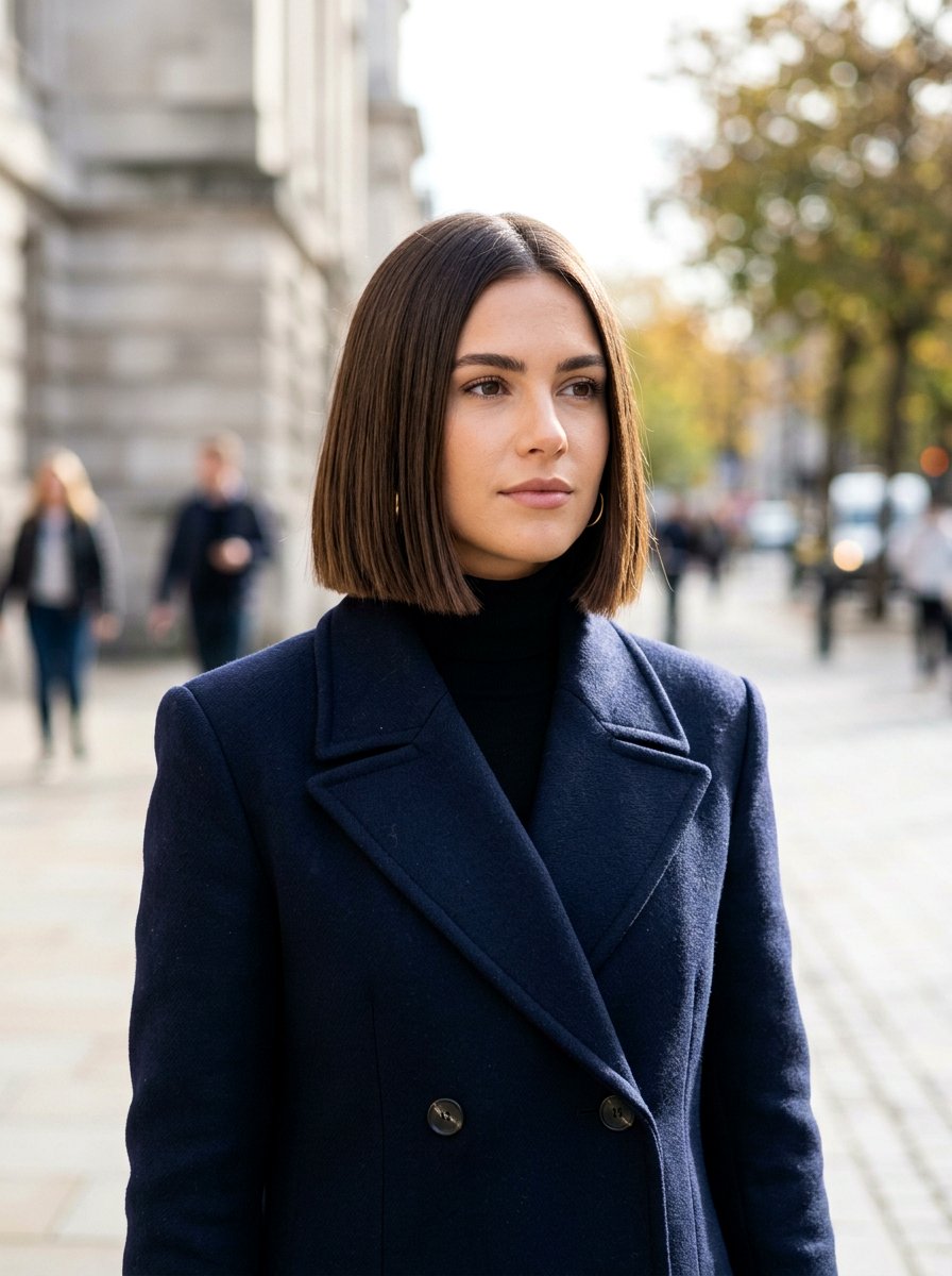 Chin Length Blunt Cut - 20 polished haircut for mature women - 20 polished haircut for mature women