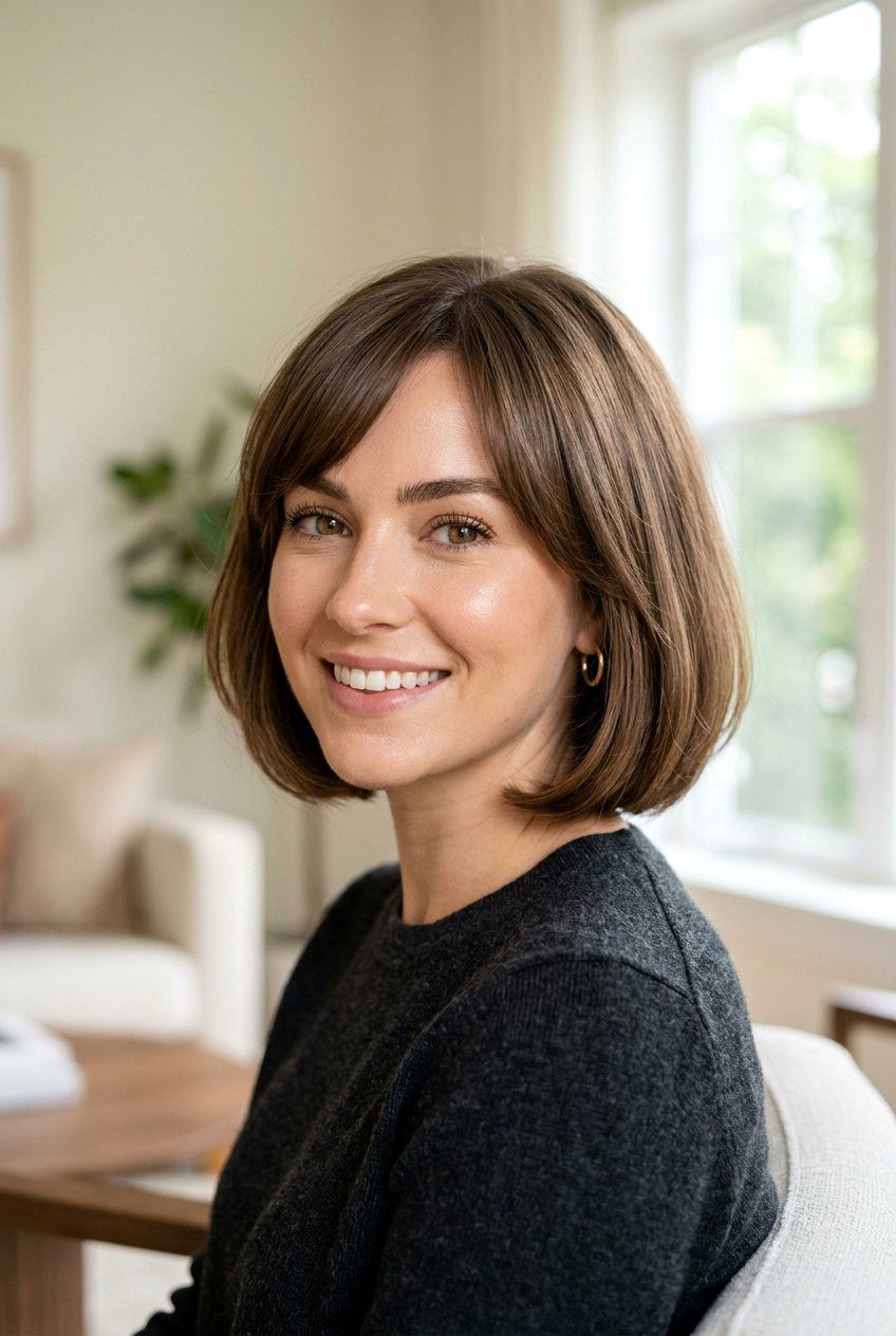 Chin Length Bob - 20 short haircuts for round faces - 20 short haircuts for round faces