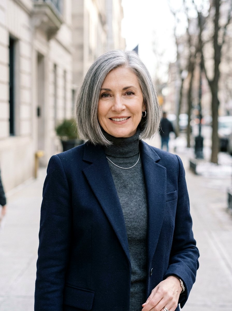 Chin Length Bob - 20 easy hairstyle for mature women over 50 - 20 easy hairstyle for mature women over 50