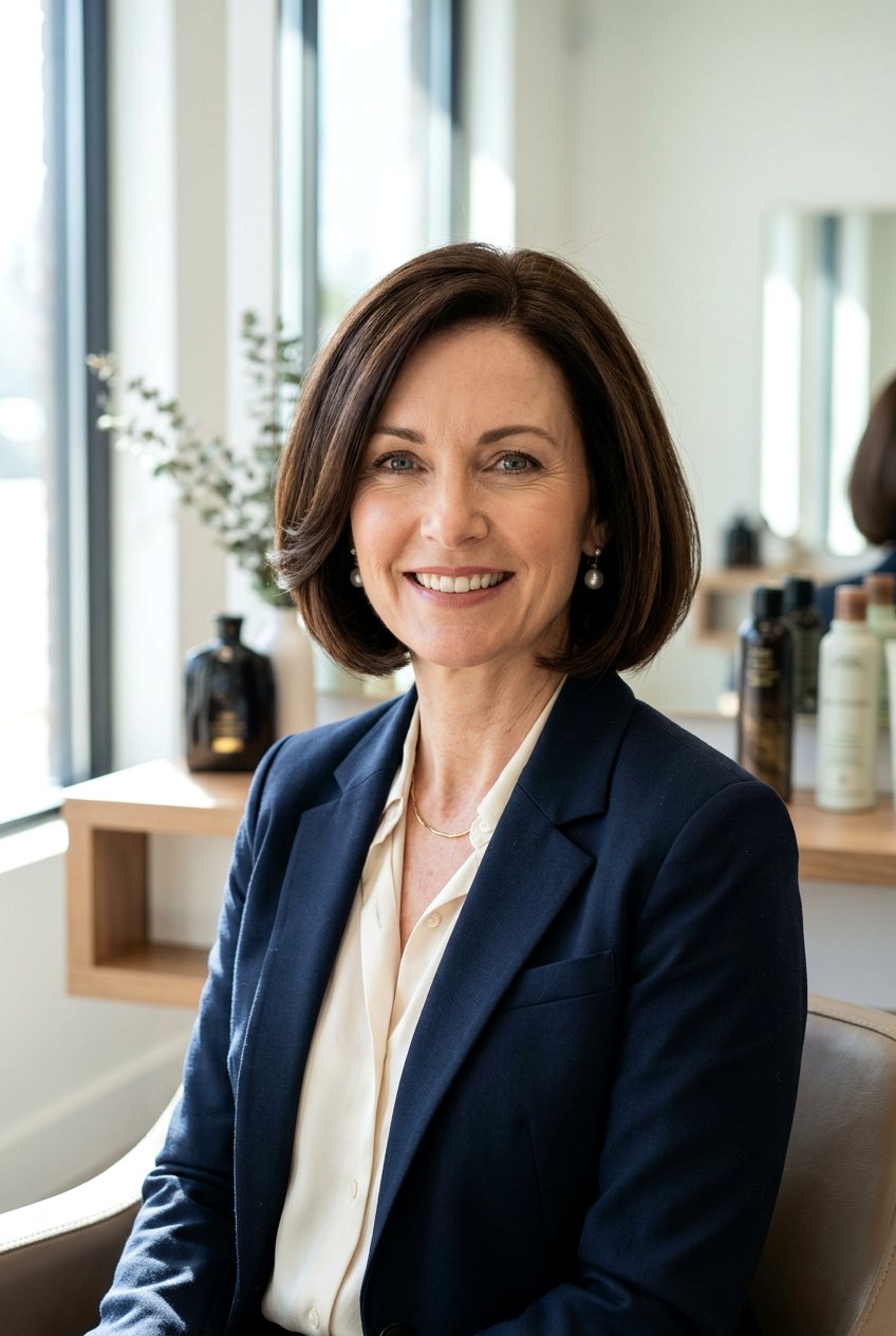 Chin Length Bob - 20 best haircuts for women over 40 - 20 best haircuts for women over 40