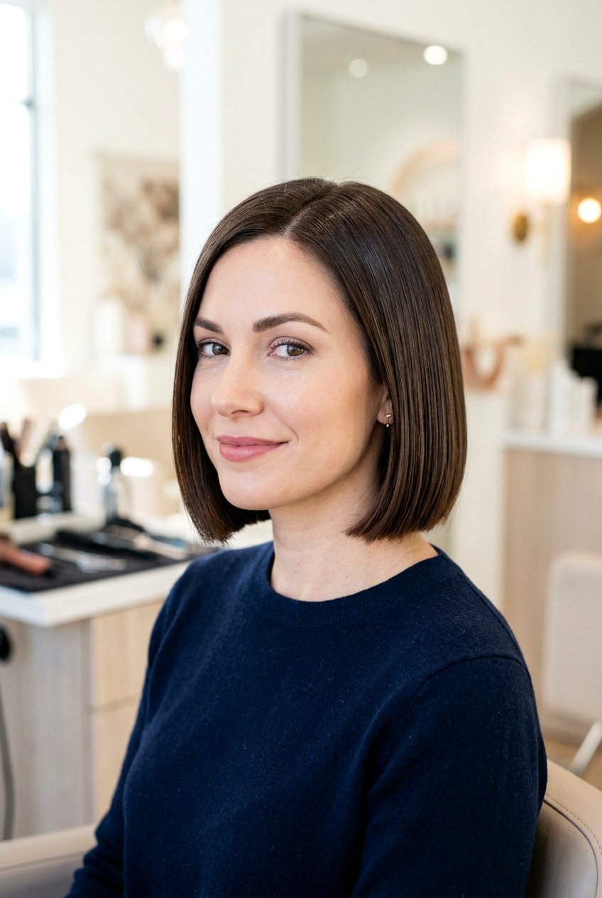 Chin Length Bob - 20 haircuts for oval face shape - 20 haircuts for oval face shape