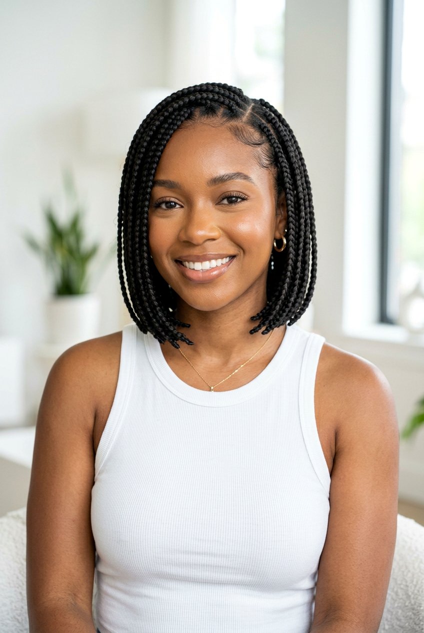 Chin Length Bob Braids - 20 box braids bob hairstyle - 20 box braids bob hairstyle