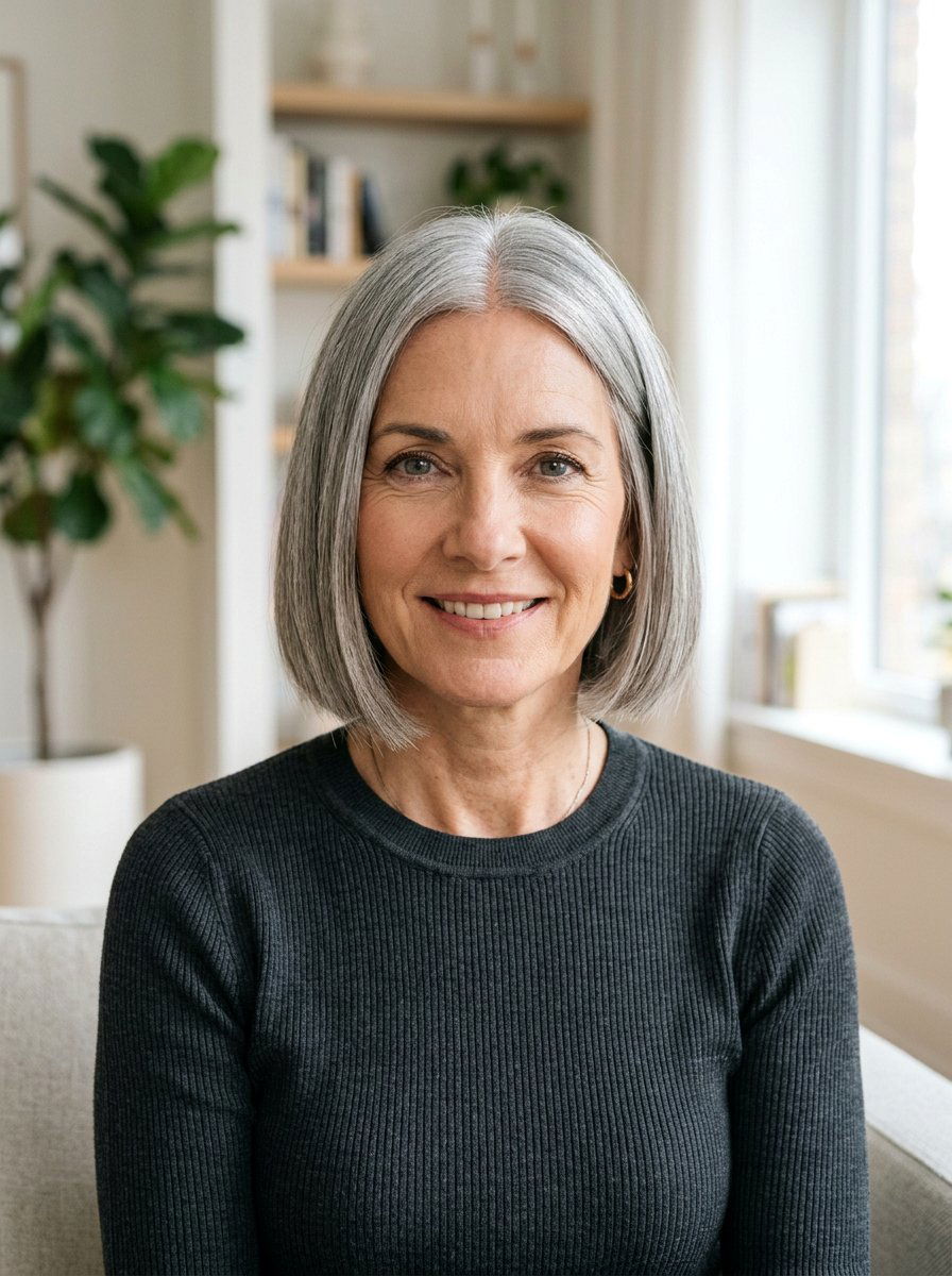 Chin Length Bob For Gray Hair - 20 older women hairstyle ideas for gray hair - 20 older women hairstyle ideas for gray hair