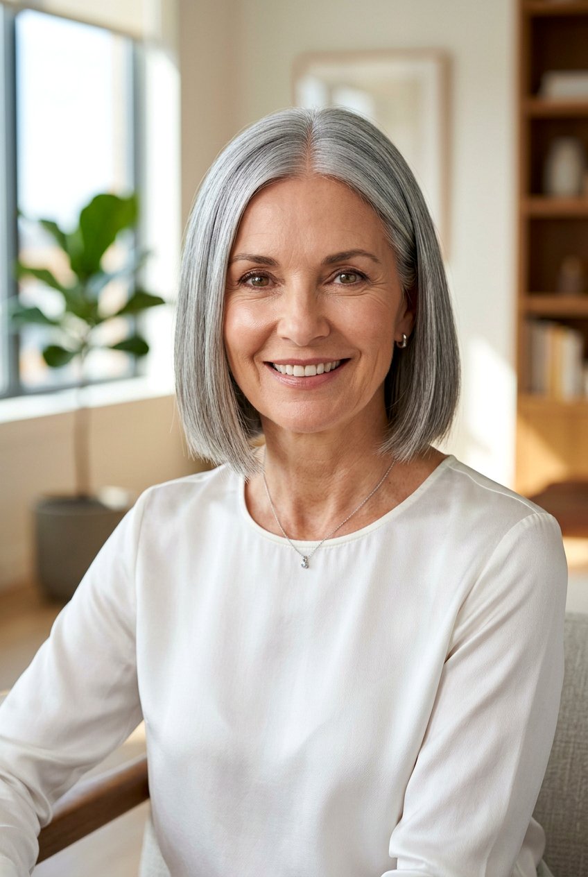 Chin Length Bob Gray Hair - 20 hairstyles for women with naturally gray hair - 20 hairstyles for women with naturally gray hair