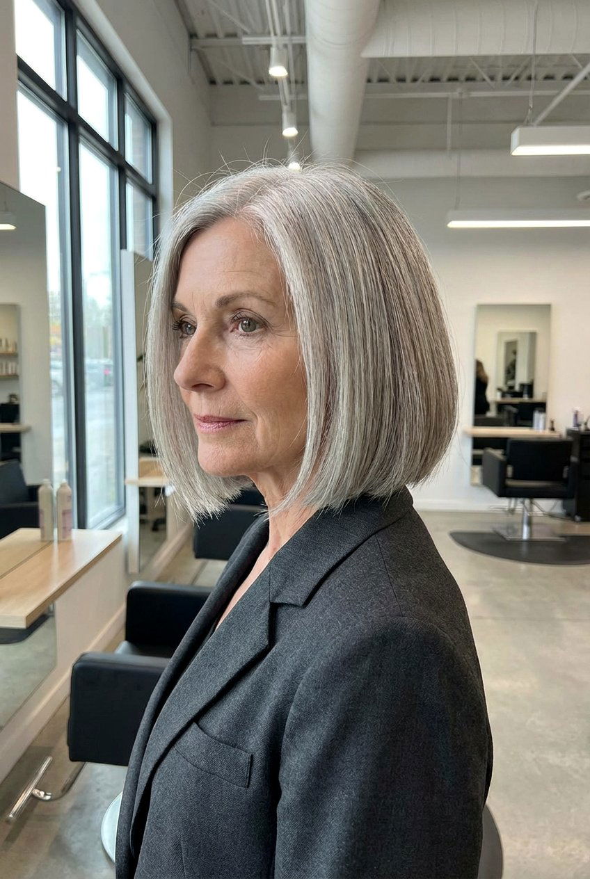 Chin Length Bob Haircut - 20 best haircuts for women over 60 - 20 best haircuts for women over 60