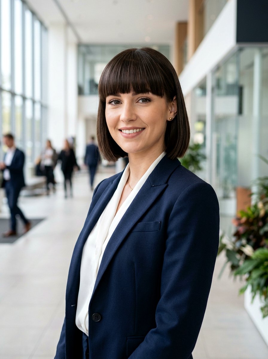 Chin Length Bob Haircut With Bangs - 20 flattering haircut for diamond face women - 20 flattering haircut for diamond face women