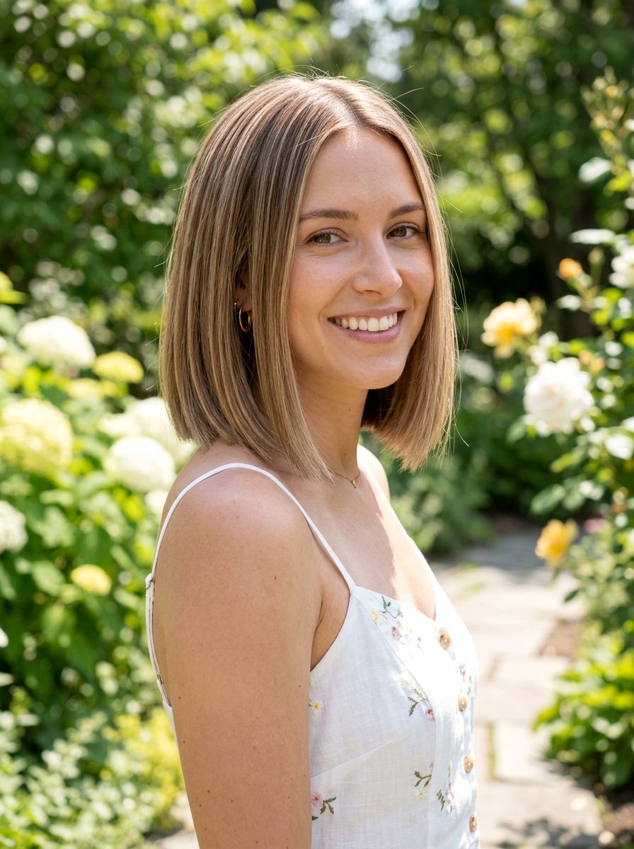 Chin Length Bob With Babylights - 20 straight chin length bob for fine hair - 20 straight chin length bob for fine hair