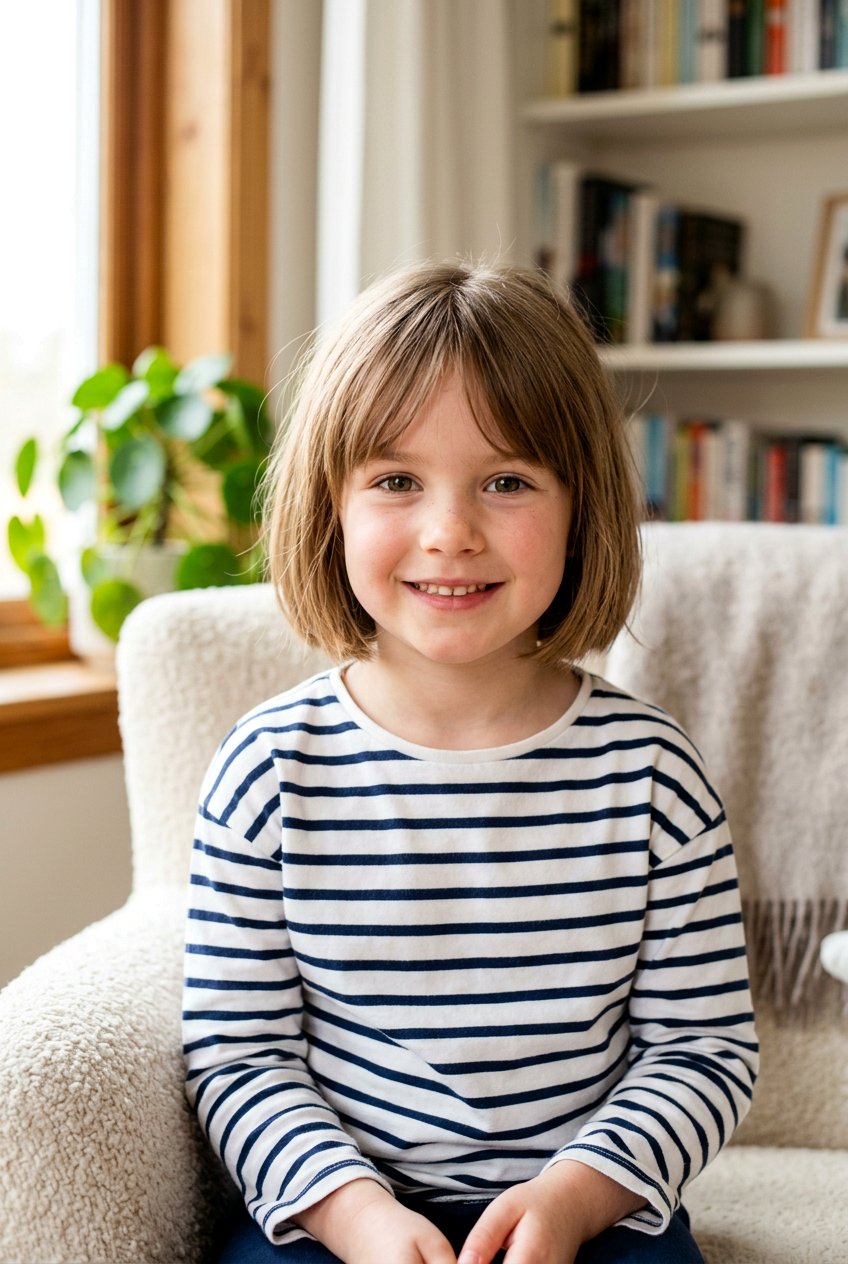 20 Trendy Little Girls Bob With Curtain Bangs Styles To Try