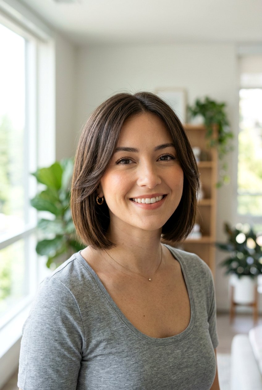 Chin Length Bob With Face Framing Layers - 20 sleek chin length bob - 20 sleek chin length bob