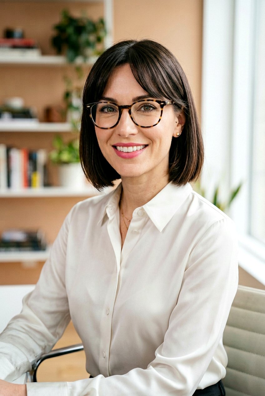 Chin Length Bob With Glasses - 20 flattering short haircut for women with glasses - 20 flattering short haircut for women with glasses