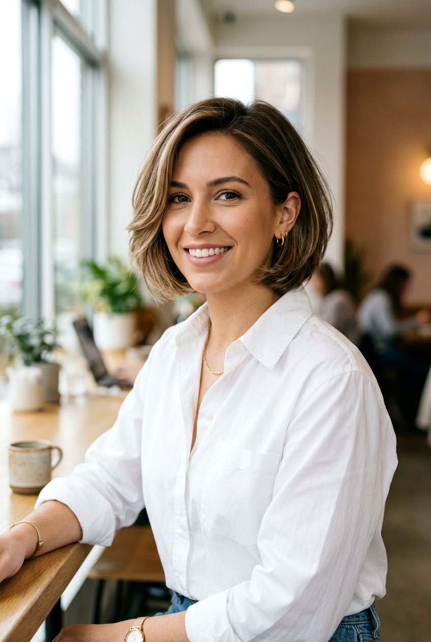 Chin Length Bob With Layers - 20 haircut for thinning crown women - 20 haircut for thinning crown women