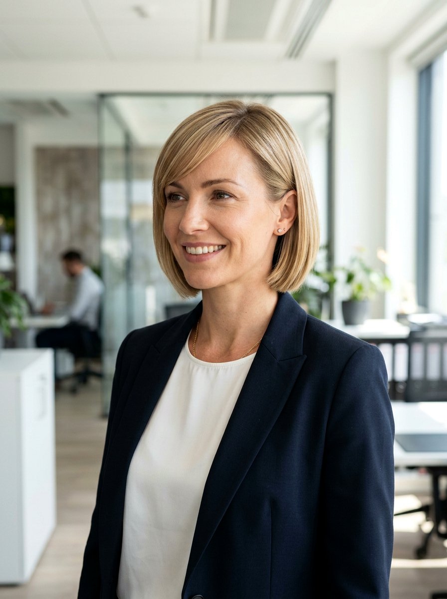 Chin Length Bob With Side Swept Fringe - 20 short haircut with side swept fringe - 20 short haircut with side swept fringe