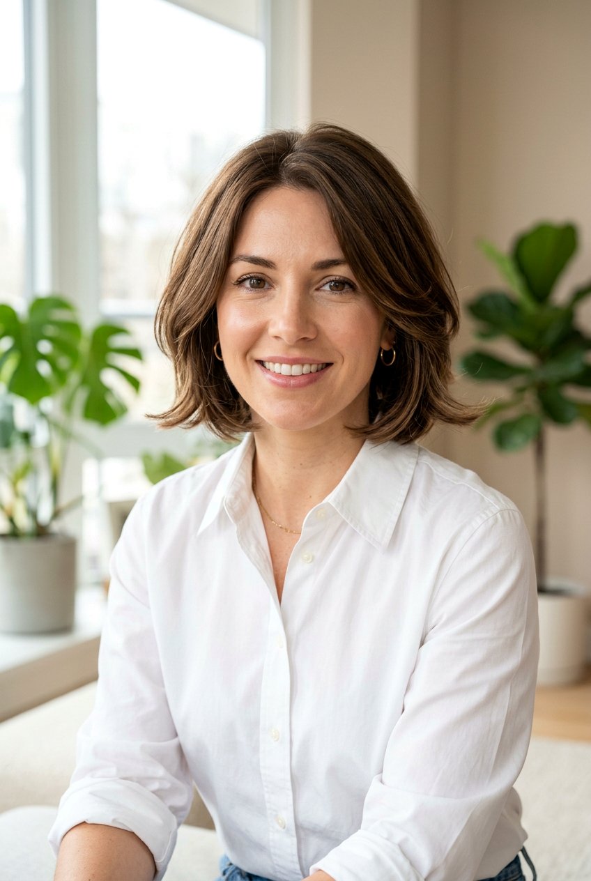 Chin Length Bob With Soft Layers - 20 medium haircut for square face women - 20 medium haircut for square face women