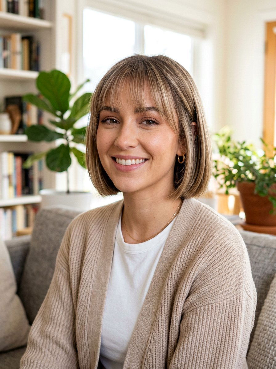 Chin Length Bob With Wispy Bangs - 20 straight chin length bob for fine hair - 20 straight chin length bob for fine hair