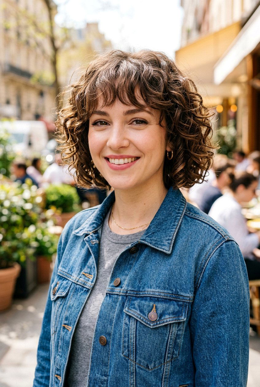 Chin Length Curly Bob With Feathered Bangs - 20 mature curly bob with bangs - 20 mature curly bob with bangs