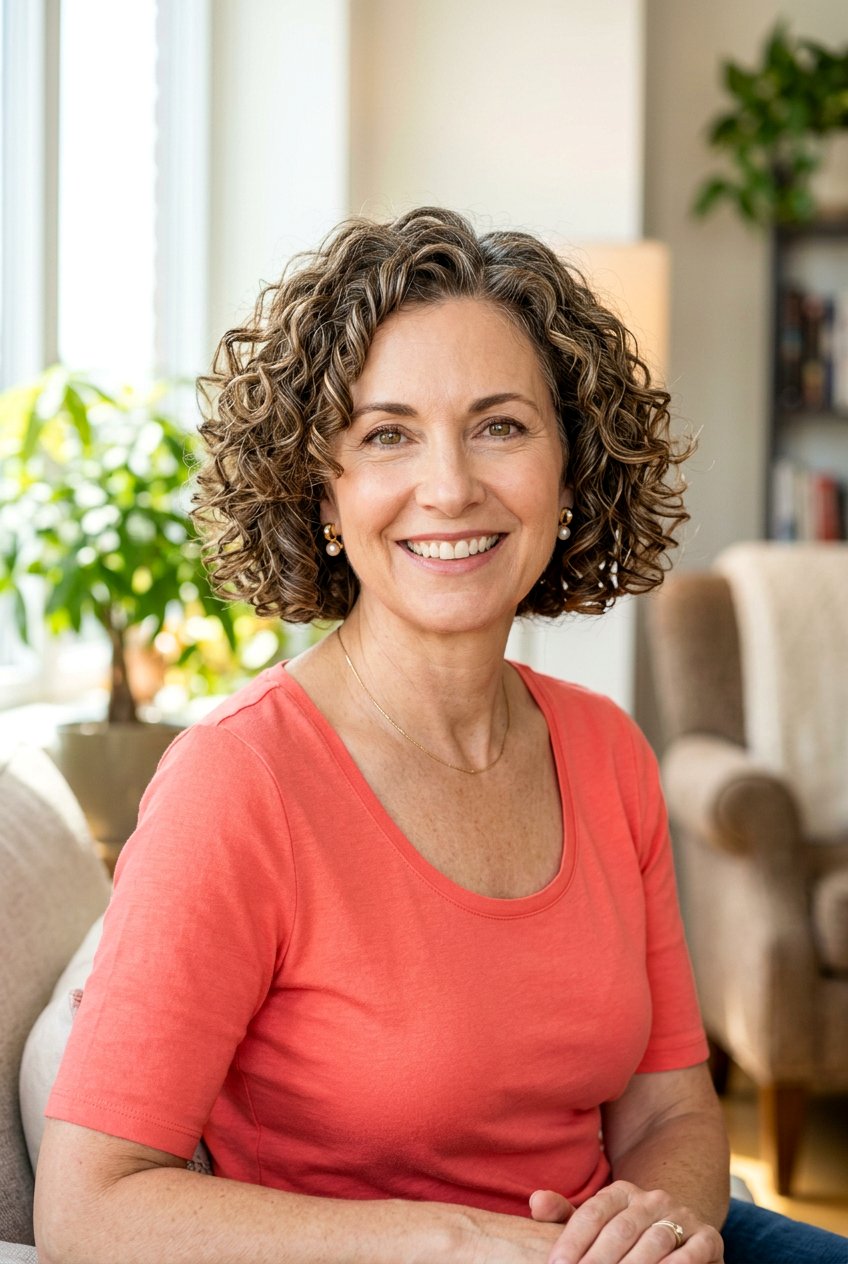 Chin Length Curly Bob - 20 curly bob for women over 50 - 20 curly bob for women over 50