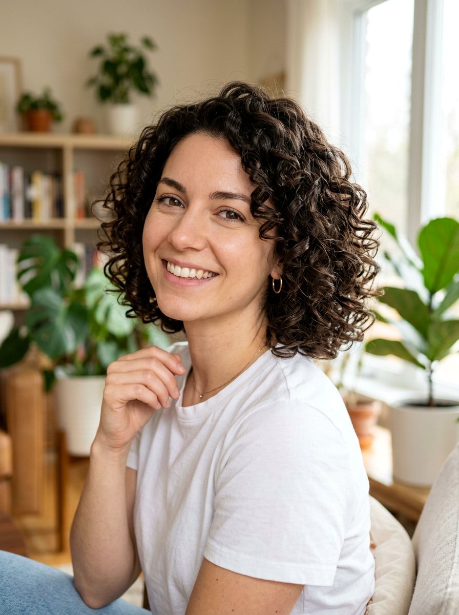 Chin Length Curly Cut - 20 soft curls hairstyle for older women - 20 soft curls hairstyle for older women