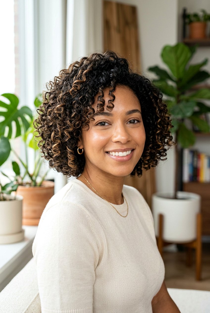 Chin Length Curly Textured Bob - 20 textured chin length bob - 20 textured chin length bob