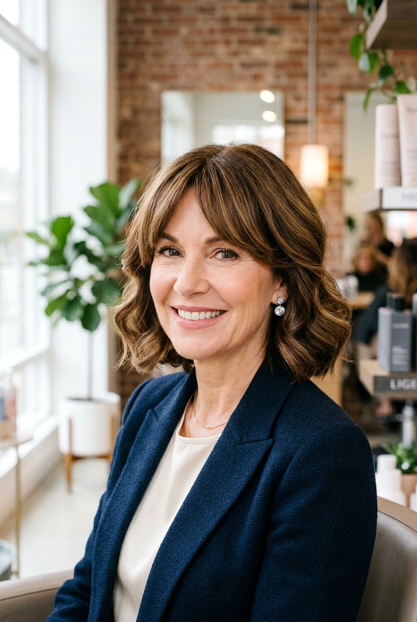 Chin Length Curtain Bangs - 20 curtain bangs for women over 50 - 20 curtain bangs for women over 50