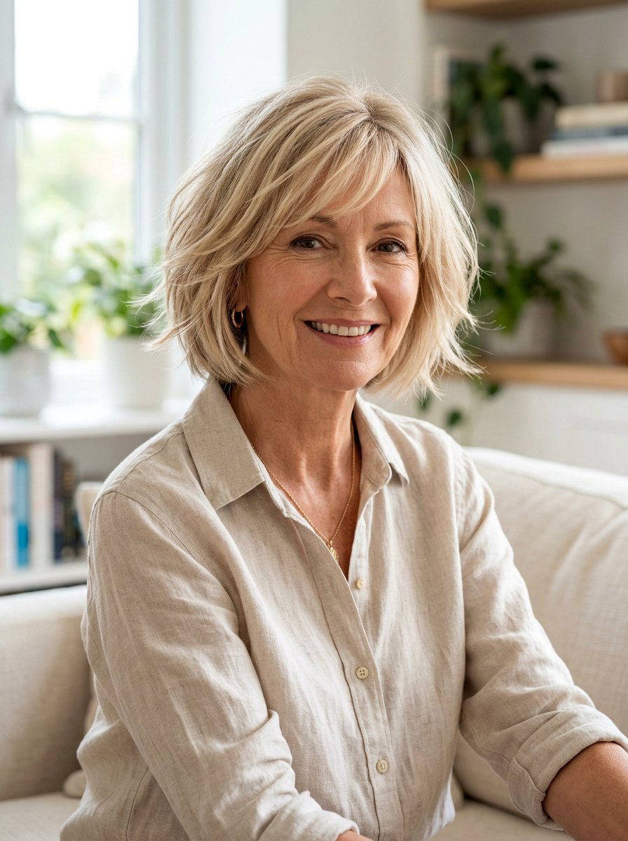 Chin Length Feathered Bob For Fine Hair - 20 short feathered bob for women over 60 - 20 short feathered bob for women over 60