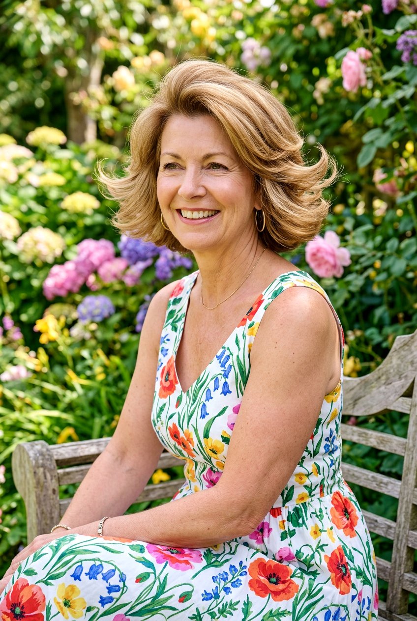 Chin Length Flip - 20 bouncy hairstyle for mature women - 20 bouncy hairstyle for mature women