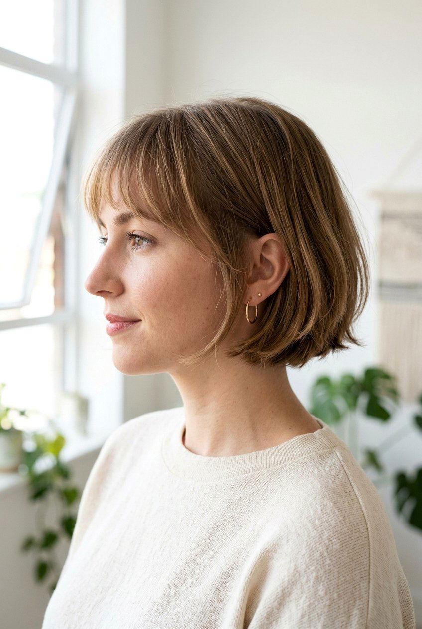 Chin Length French Bob With Fringe - 20 french bob with fringe - 20 french bob with fringe