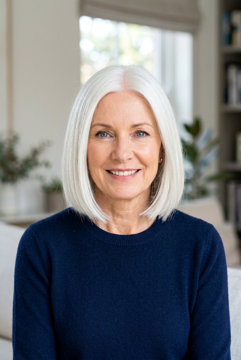 Chin Length Gray Bob - 20 gray bob hairstyles - 20 gray bob hairstyles