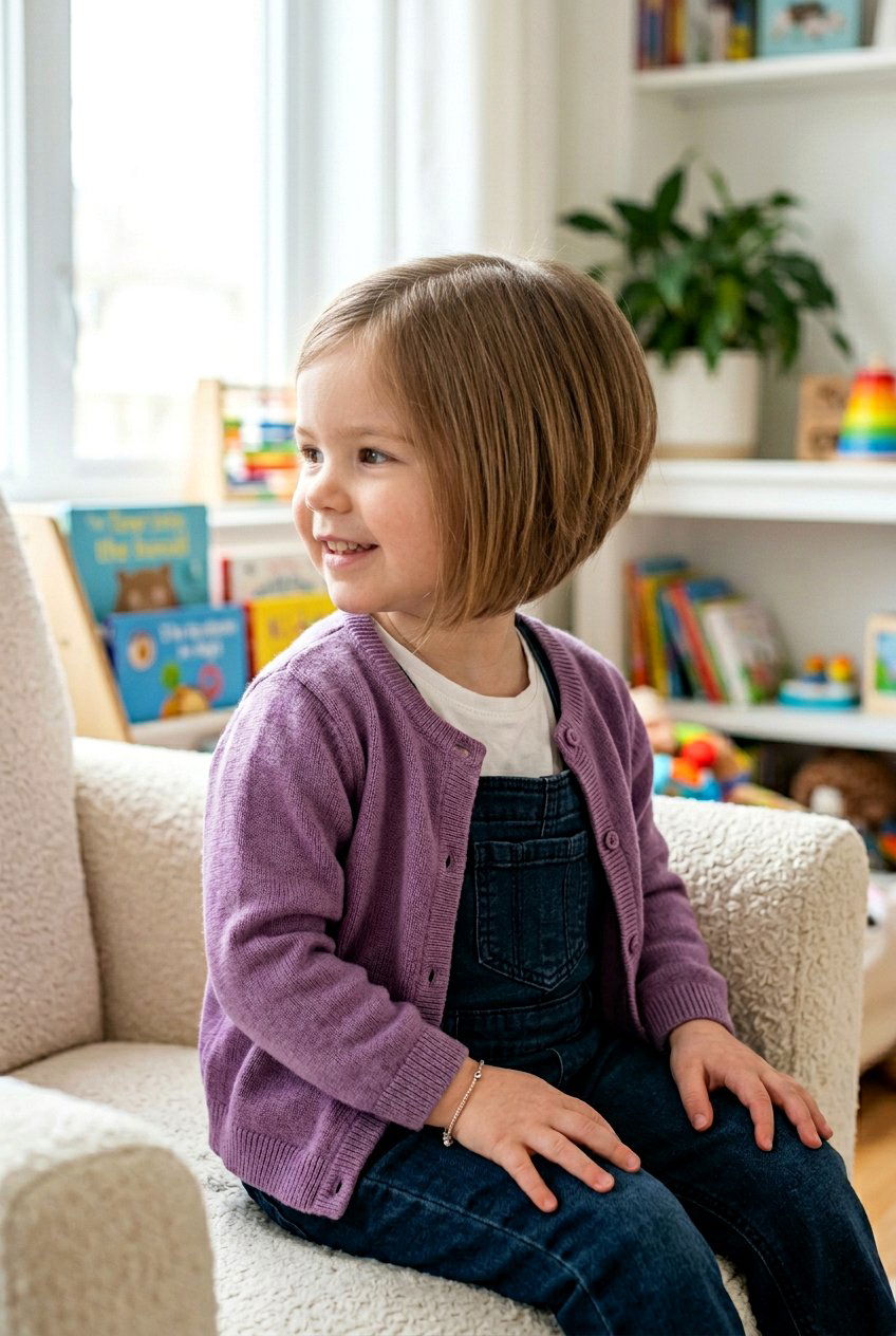 Chin Length Inverted Bob - 20 toddler haircut for fine straight hair - 20 toddler haircut for fine straight hair