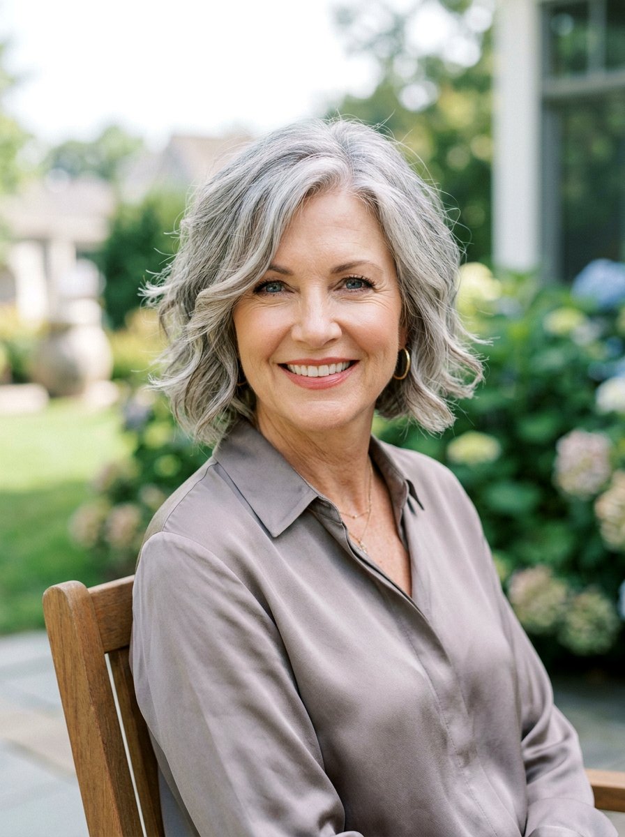 Chin Length Layered Bob - 20 soft wavy bob for women over 50 - 20 soft wavy bob for women over 50