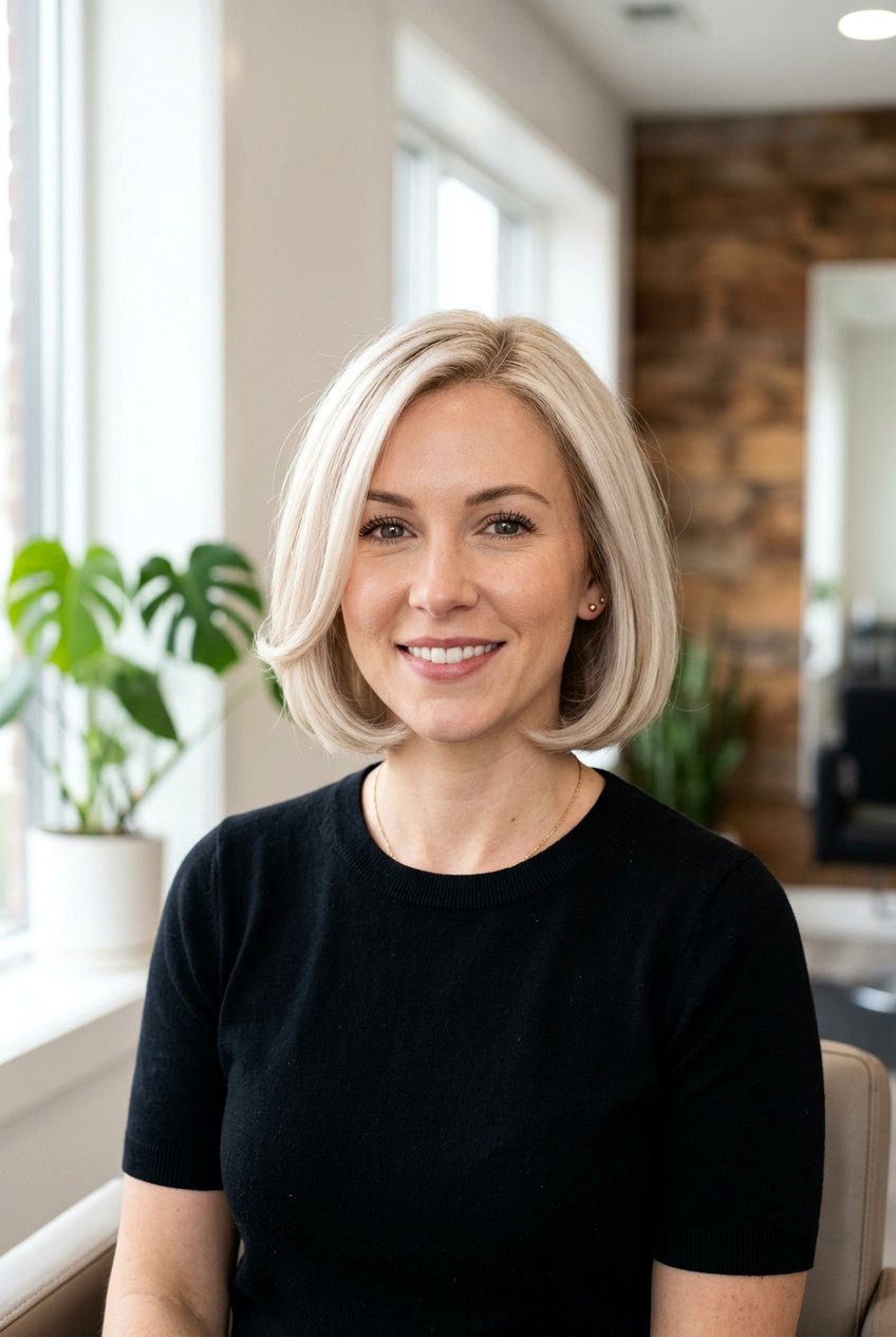 Chin Length Pearl Blonde Bob - 20 pearl blonde bob - 20 pearl blonde bob