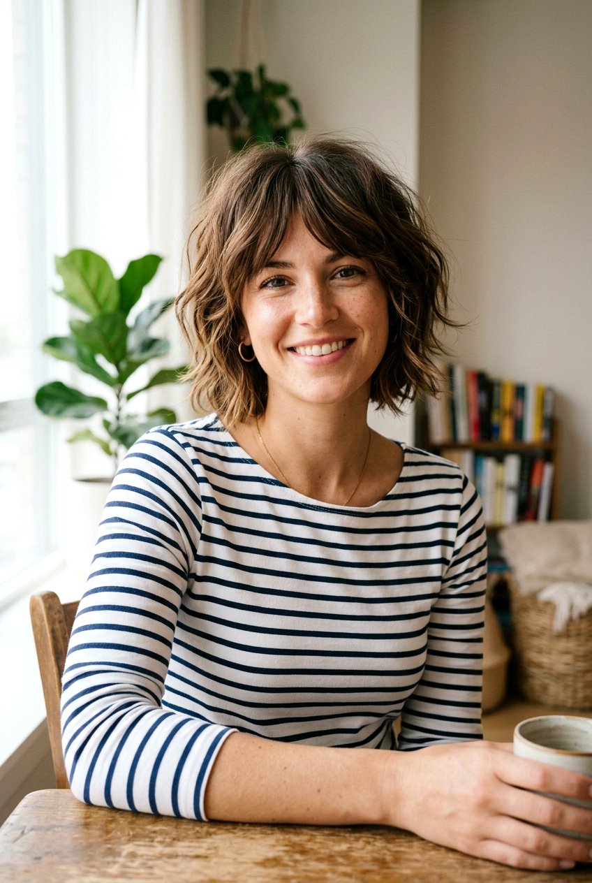 Chin Length Shaggy Crop - 20 low maintenance shag for mature women - 20 low maintenance shag for mature women