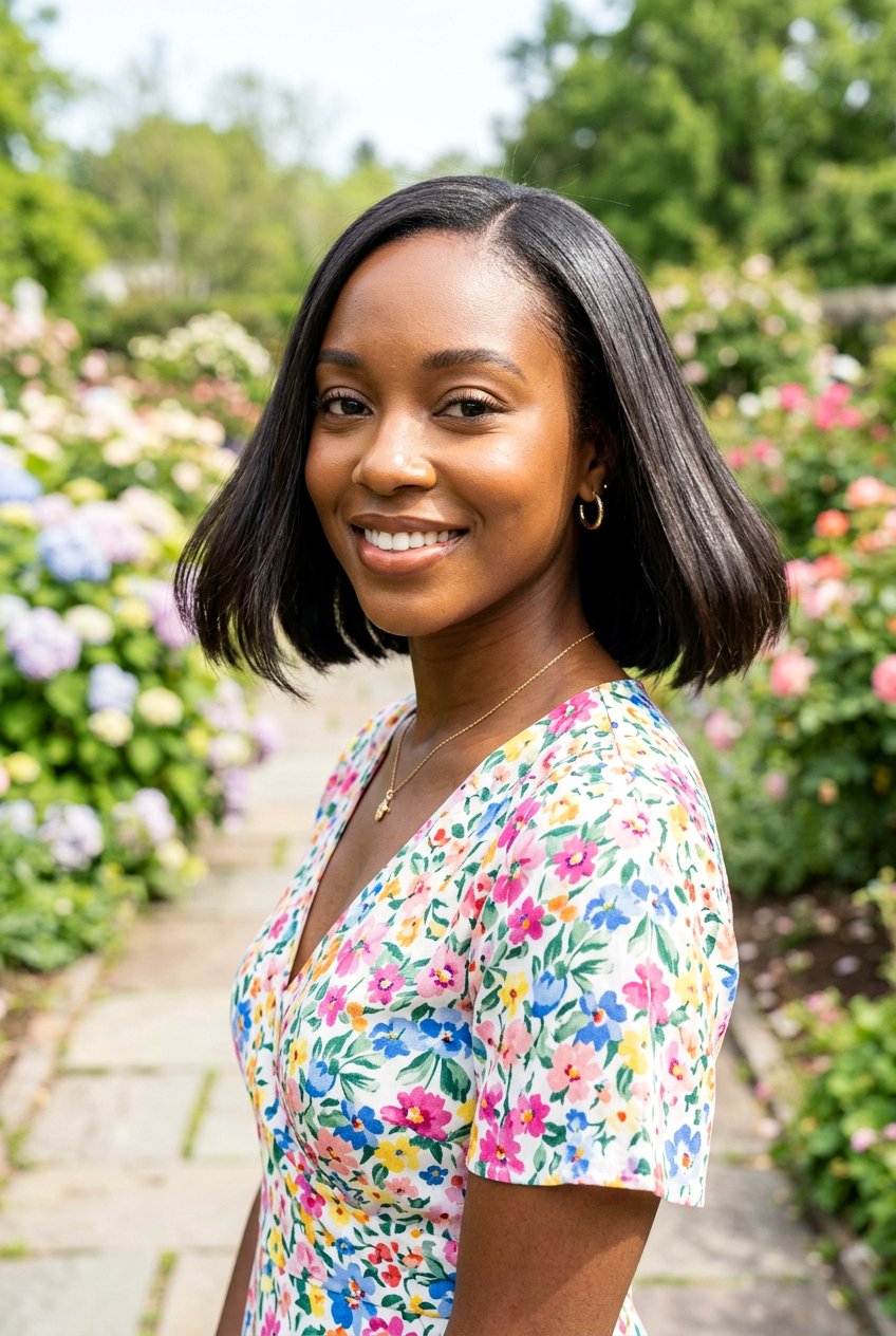 Chin Length Silk Press Bob - 20 black women silk press bob ideas - 20 black women silk press bob ideas