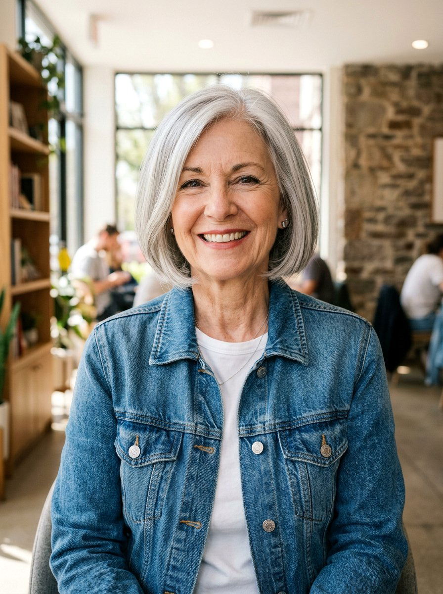 Chin Length Silver Bob - 20 older women silver bob ideas - 20 older women silver bob ideas