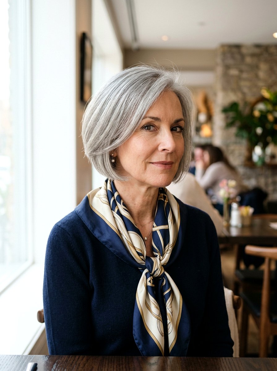 Chin Length Stacked Bob - 20 stacked bob for fine gray hair - 20 stacked bob for fine gray hair