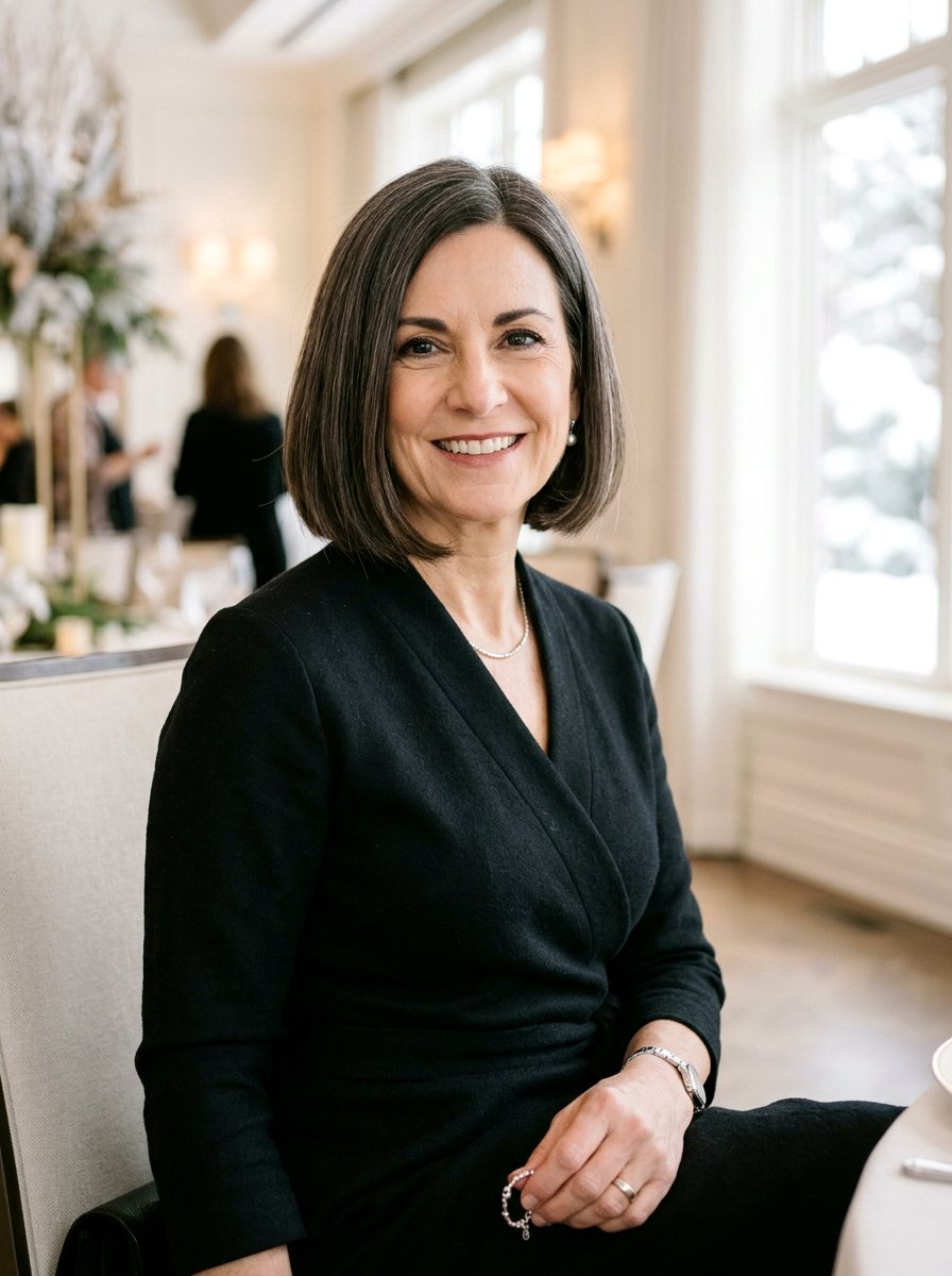 Chin Length Straight Bob - 20 straight bob haircut for mature women - 20 straight bob haircut for mature women