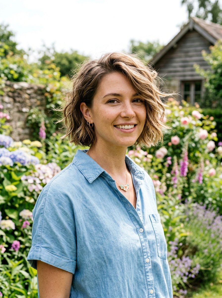 Chin Length Textured Bob Cottagecore Haircut - 20 cottagecore haircut ideas - 20 cottagecore haircut ideas