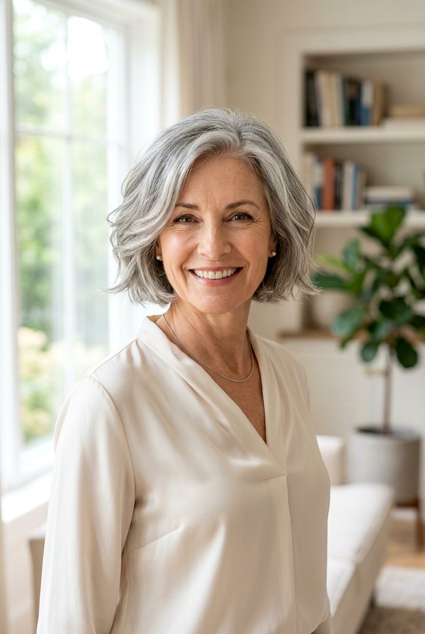 Chin Length Textured Bob For Mature Women - 20 textured chin length bob - 20 textured chin length bob